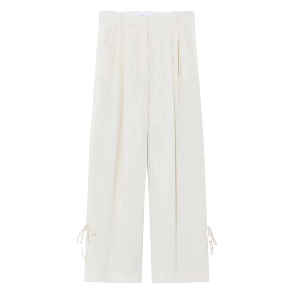 Belle Contrast Linen bukser - Jet Stream